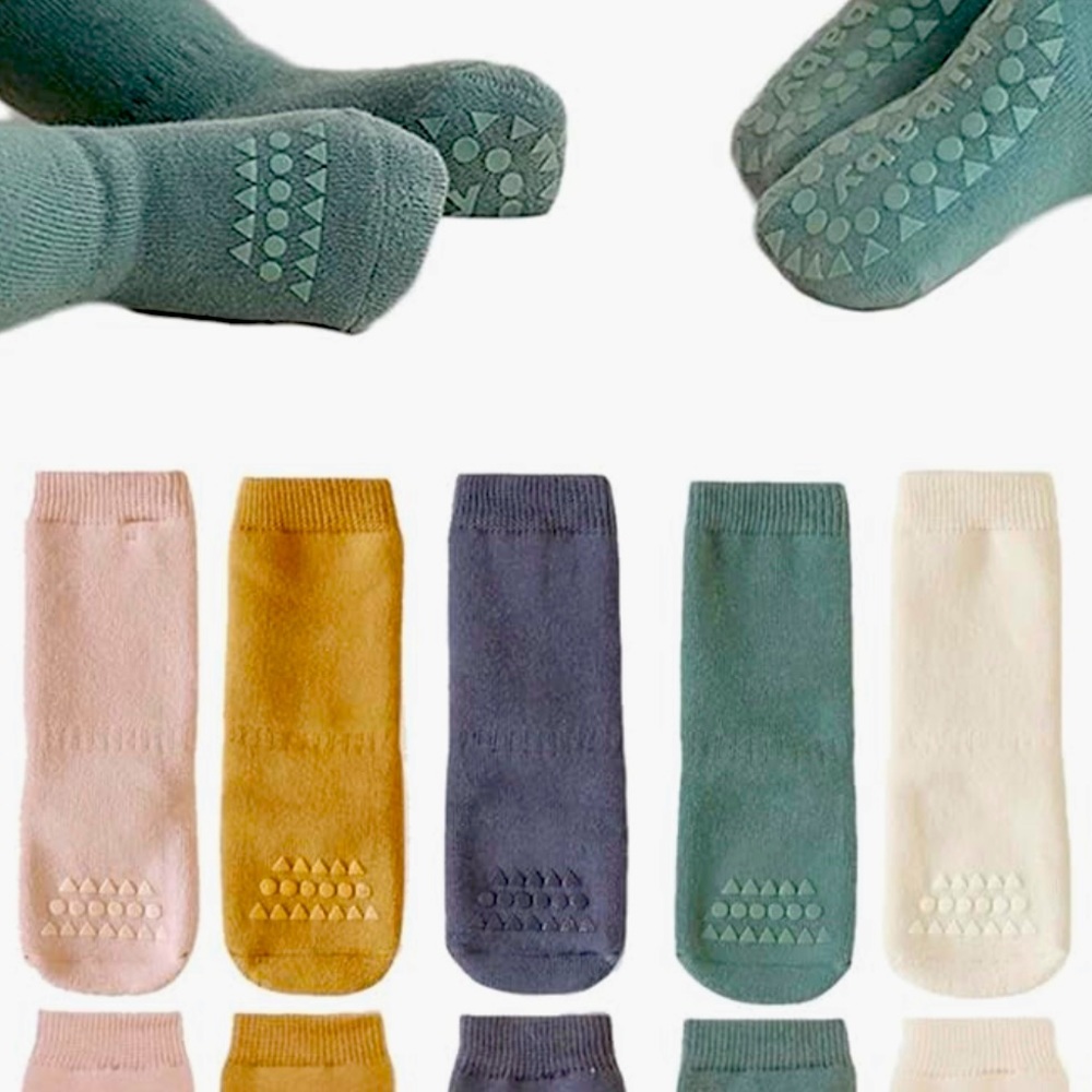 Baby Non Slip Grip Socks Toddler Knee High Anti Skid Crew Slipper Crawling Socks